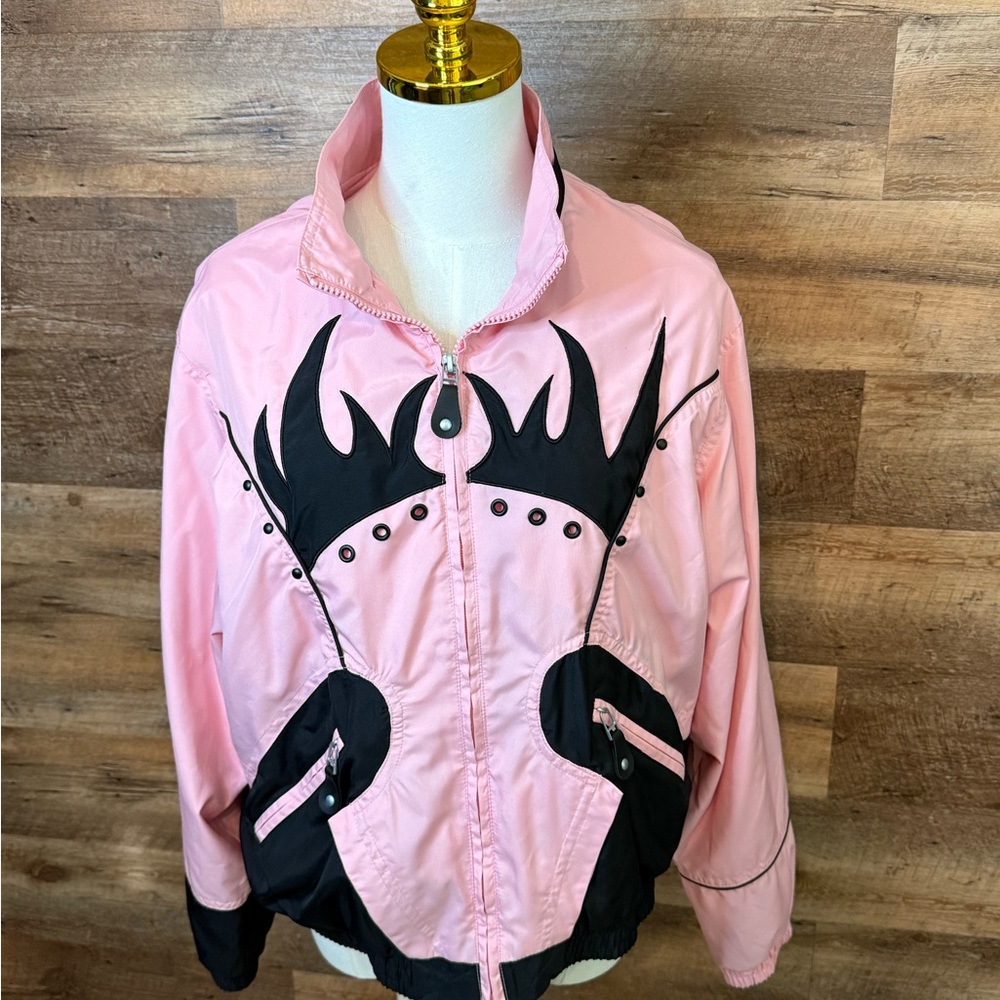 Vintage Jamie Sadock Pink & Black Windbreaker Jacket – Women’s Medium
